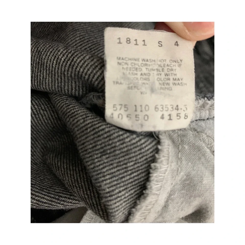 Vintage Levis 550 Jeans Mens 32x28 Black Acid Wash Relaxed Made USA (Tag 33x30)
